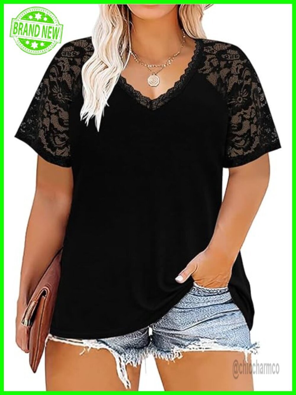 Plus Size Short Sleeve Raglan Stripe Tunic Loose Fit Summer
